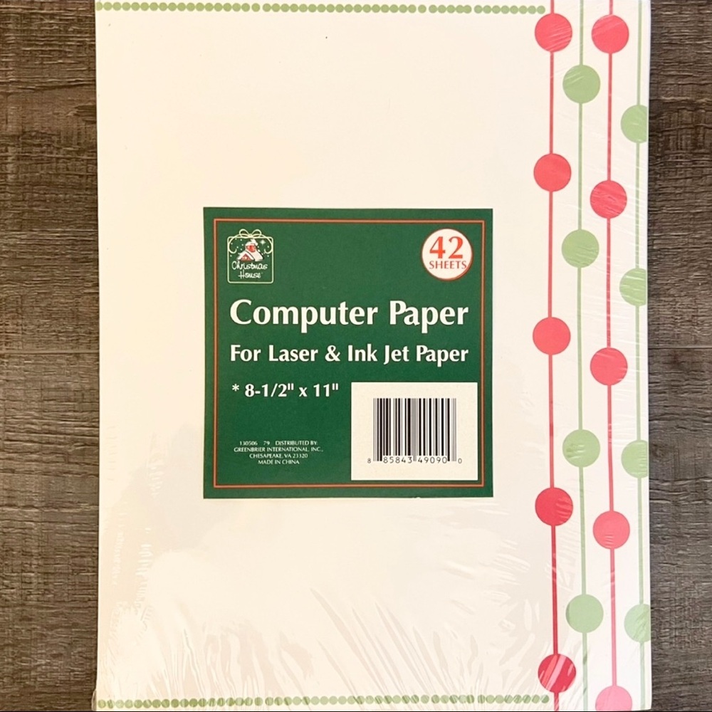 💞 New 42-Sheet Christmas Newsletter Holiday Ornament Stationary Printer Paper